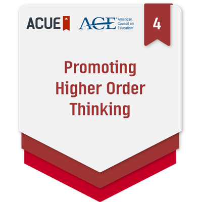 Badge promoting higher order thinking skills